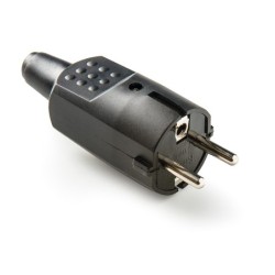 1104-1104/Clavija 4,8mm PVC goma 16A-250V Negro
