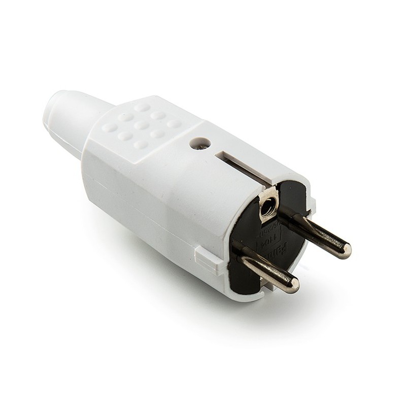 1104-B-1104-B/Clavija 4,8mm PVC goma 16A-250V Blanco