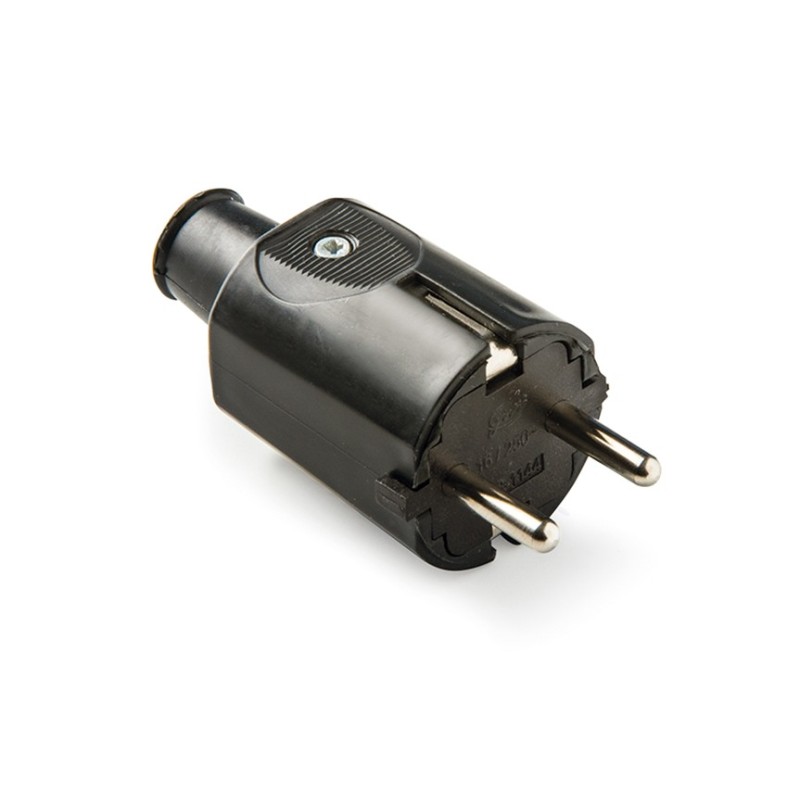 1133/ Clavija TT 16A-250V Goma Negro