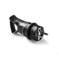 1164/ Clavija TT 16A-250V Goma Negro con tirador