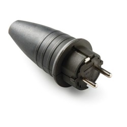 1144/ Clavija TT 16A-250V Goma Negro