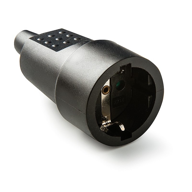 2104/ Base TT 16A-250V PVC goma Negro