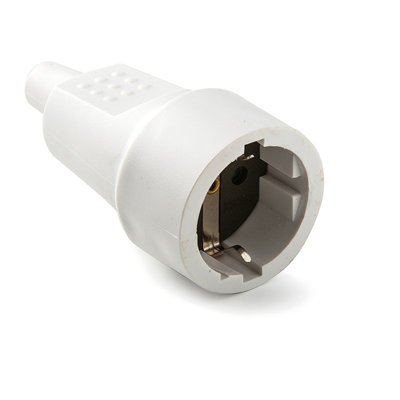 2104-B/ Base TT 16A-250V PVC goma Blanco