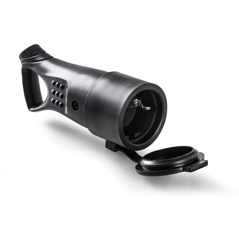 2164/ Base TT 16A-250V C/Tapa Goma Negro con tirador