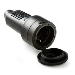 2108/ Base TT 16A-250V C/Tapa Goma Negro