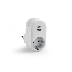 1321/ Adaptador TT 16A-250V con USB A+C