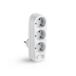 1343/ Adaptador triple TT 16A-250V C/interruptor
