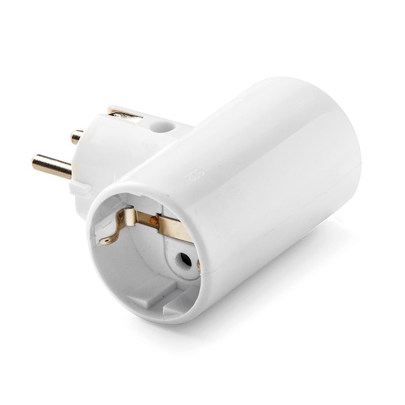 1302/ Adaptador doble TT Cerámica 16A-250V