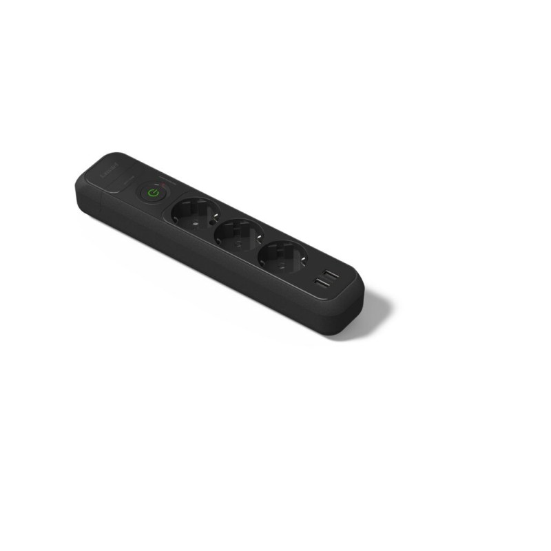 2533-N/ Base 3 tomas TT+2 USB C/Int. Negro