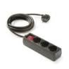 9/703-N/ Base 3 tomas TT C/Int.Cable 1,5 m. Negro