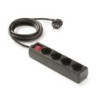9/704-N/ Base 4 tomas TT C/Int.Cable 1,5 m. Negro
