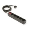 9/705-N/ Base 5 tomas TT C/Int.Cable 1,5 m. Negro