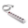 9/906/ Base 6 tomas TT C/Int.Cable 5 m. Blanco