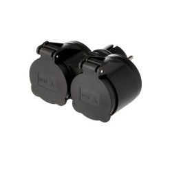 1345/ Adaptador doble TT 16A-250V C/Tapa IP44