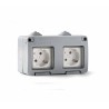 19071/ Doble base TT lateral estanco 16A