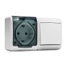 5126/ Conmutador + base TT estanco 16A-250V blanco