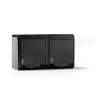 5125-N/ Doble base TT lateral estanco 16A-250V negro