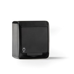 5123-N/ Base TT lateral estanco 16A-250V negro