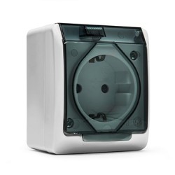 5123/ Base TT lateral estanco 16A-250V blanco