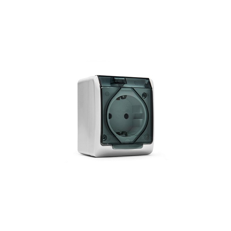 5123/ Base TT lateral estanco 16A-250V blanco