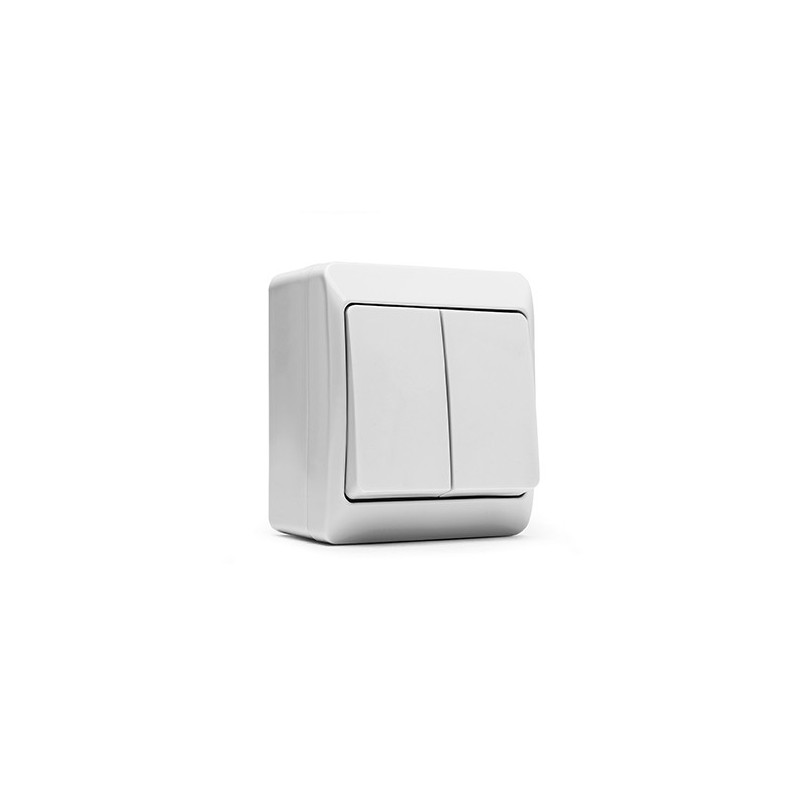 5103/ Doble interruptor estanco 10A-250V blanco