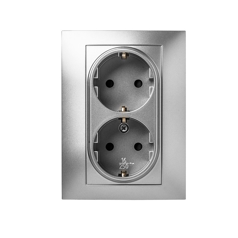9225/ Doble toma de corriente 16A-250V aluminio