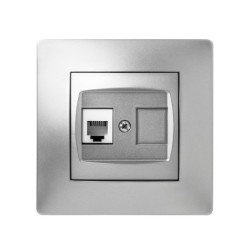 9237/ Toma telefono RJ-11 aluminio