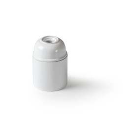 161-B/ Portalámparas liso E-27 Blanco