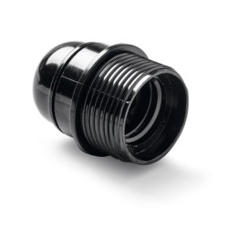 163/ Portalámparas roscado+tope E-27 Negro
