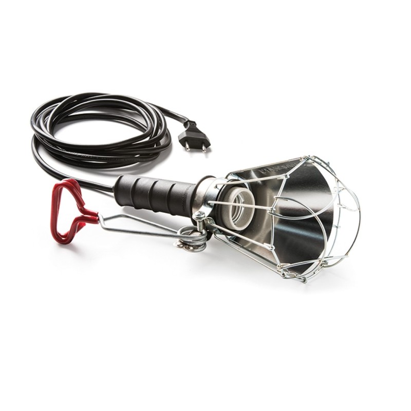 52403/ Lámpara portátil goma 100W 5m. pinza