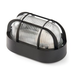 4409G/ Aplique oval E-27 60W Negro