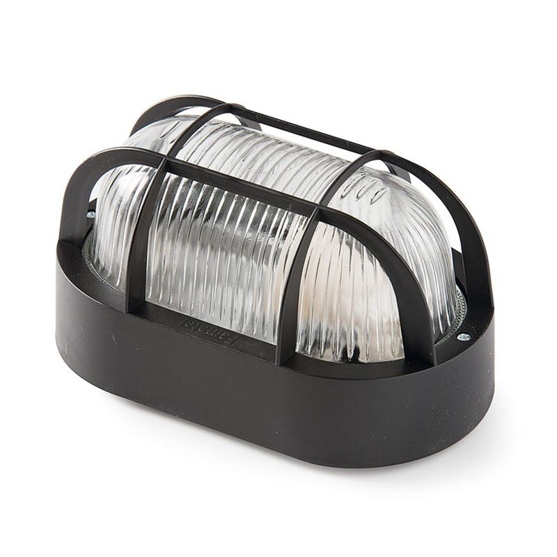 4409G/ Aplique oval E-27 60W Negro