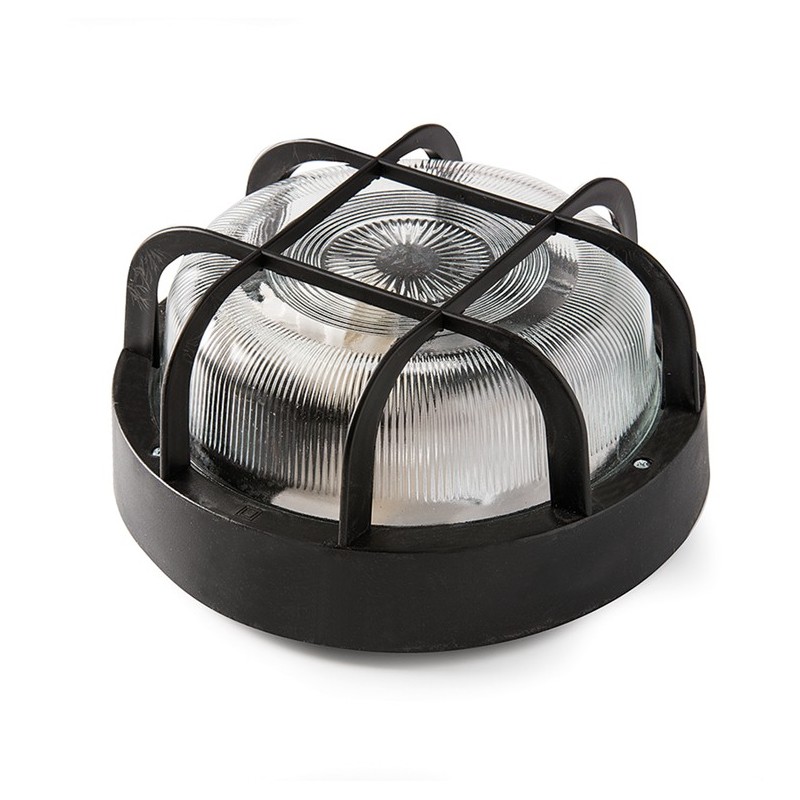 4411G/ Aplique redondo E-27 100W Negro