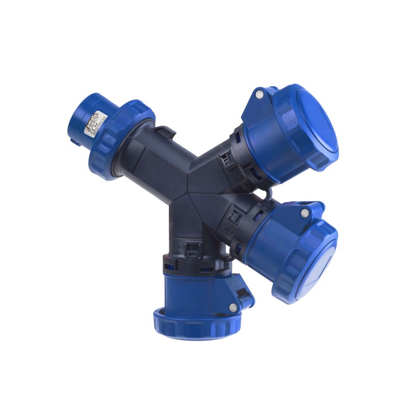 16003/ Adaptador 3 tomas 3P+T 16A 380V IP67