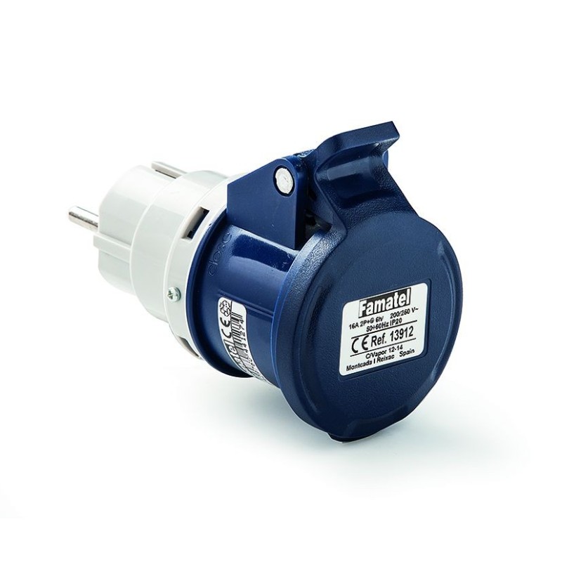13912/ Adaptador clavija 2P+TTL base 2P+T