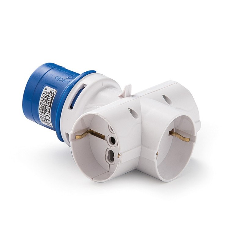 13913/ Adaptador clavija 2P+T 3bases 2P+TTL