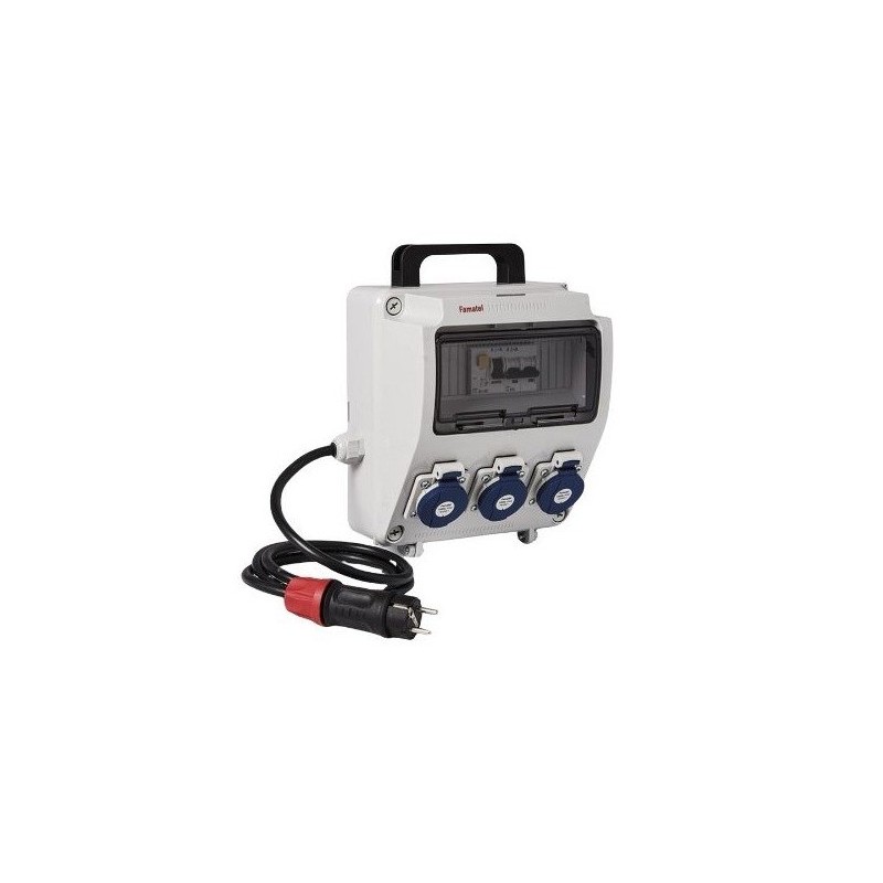 3957.11/ Caja 3 tomas 2P+TTL +DIF+MAG 1,5 m. IP54