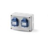 3064/ Caja estanca 2 tomas 2P+TT lateral IP54