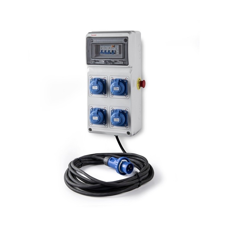 3961-1/ Caja 4 tomas 2P+TTL +DIF+MAG+PARO 10 m. IP65