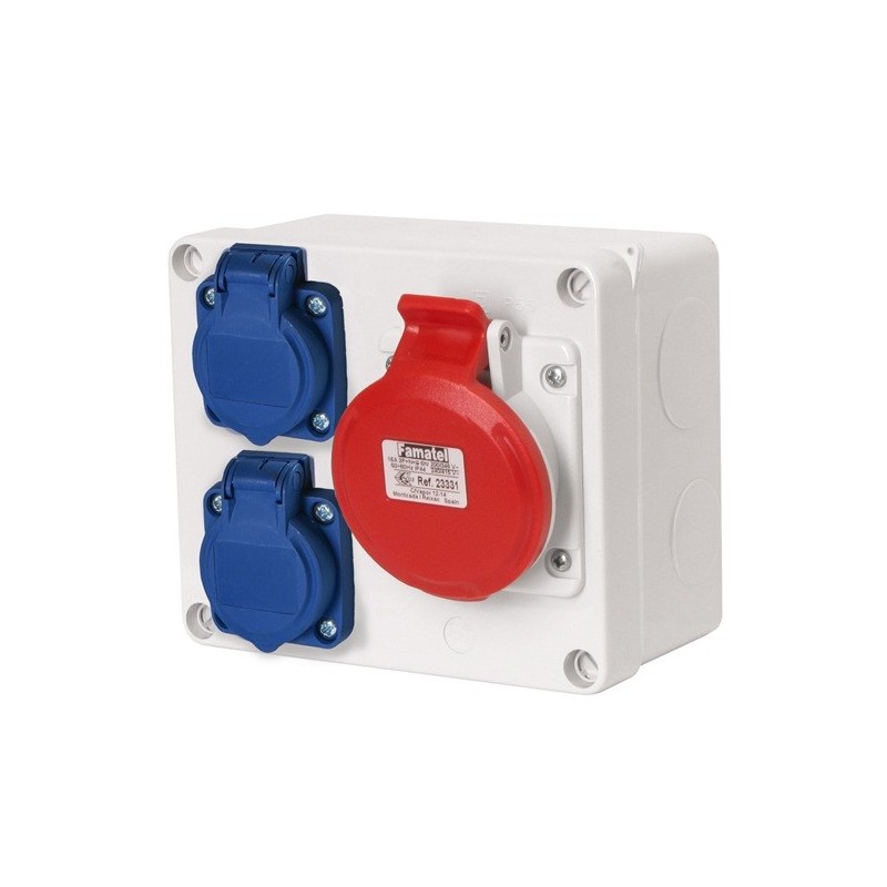 3069/ Caja estanca 2 toma 2P+TTL + 1 3P+T IP54